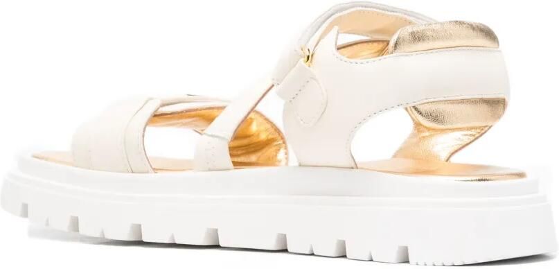 Elisabetta Franchi Kids Sandalen met klittenband Beige