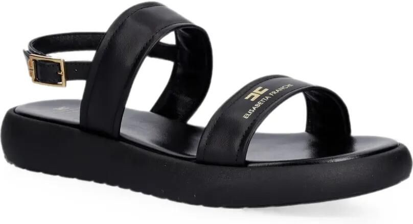 Elisabetta Franchi Kids Sandalen met logo-print en gespsluiting Zwart