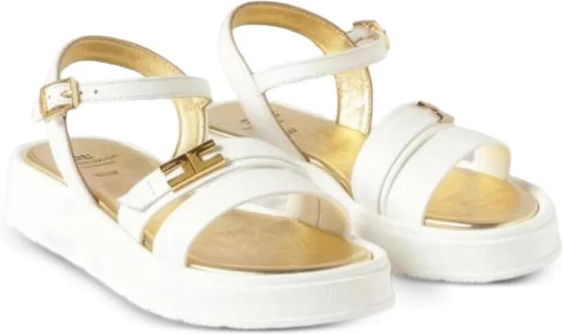 Elisabetta Franchi Kids Sandalen met logoplakkaat Wit - Foto 2