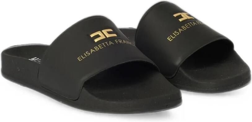 Elisabetta Franchi Kids Slippers met logoprint Zwart