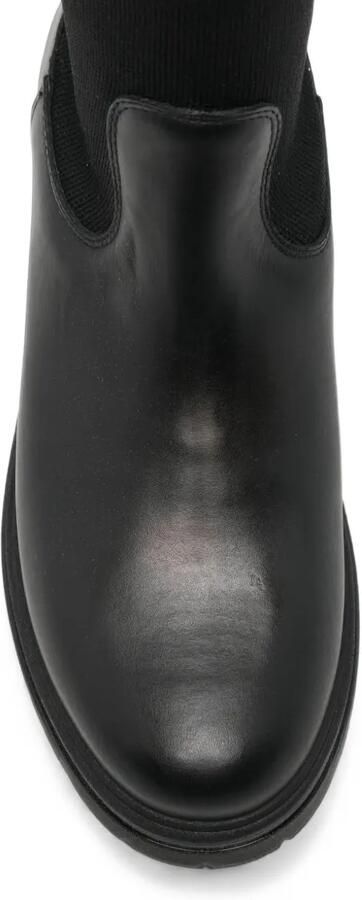 Elisabetta Franchi Kids sock-style leather boots Zwart - Foto 4