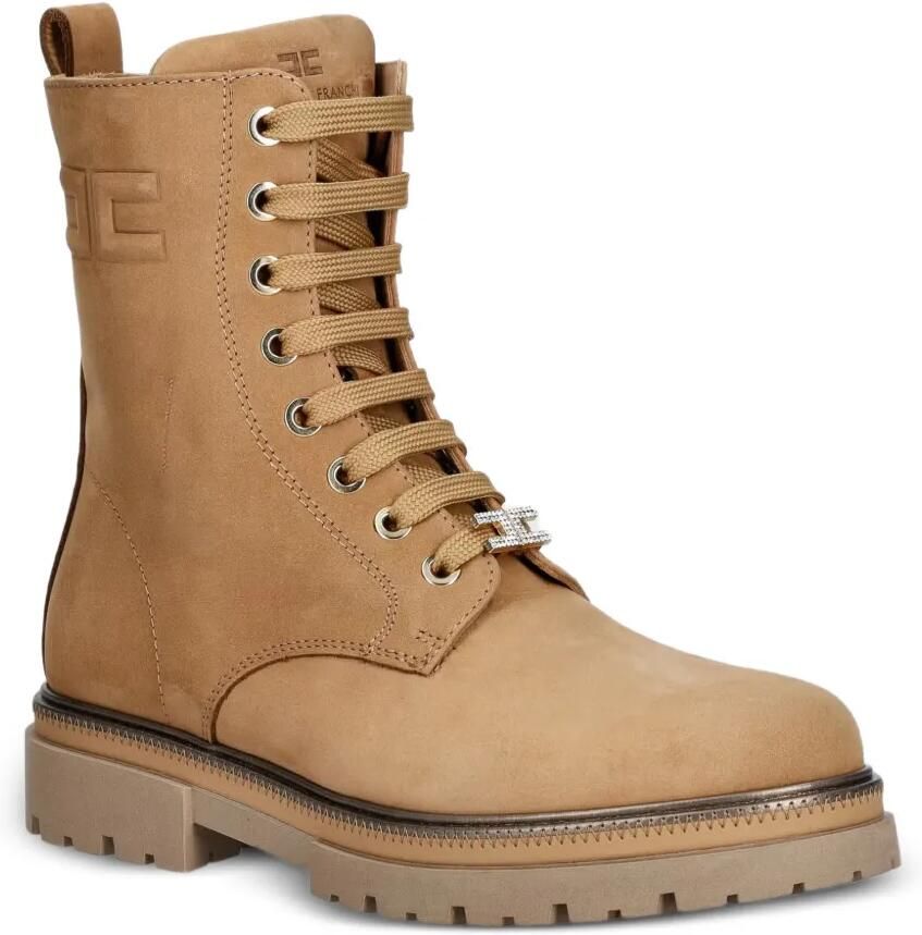 Elisabetta Franchi Kids Veterlaarzen met logo-reliëf Beige