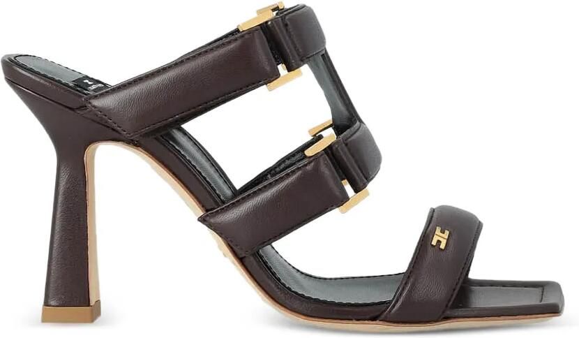 Elisabetta Franchi Leren sandalen Bruin