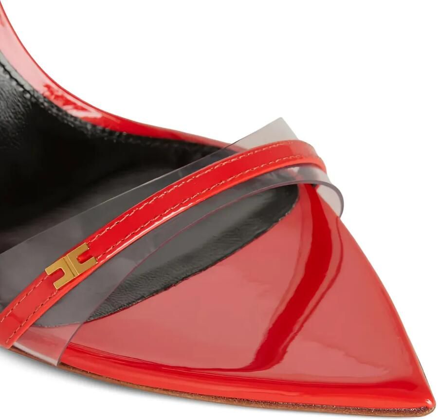 Elisabetta Franchi Leren sandalen met bandjes Rood - Foto 2