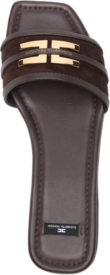 Elisabetta Franchi Leren sandalen met gouden hardware Bruin - Foto 2