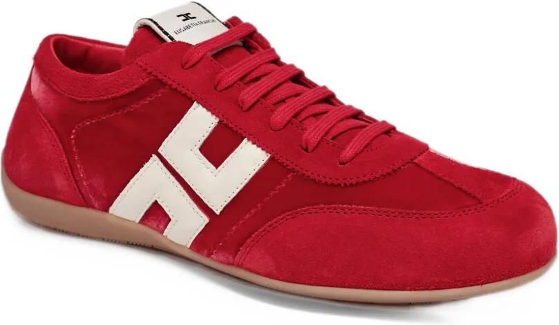 Elisabetta Franchi logo-patch suede sneakers Rood