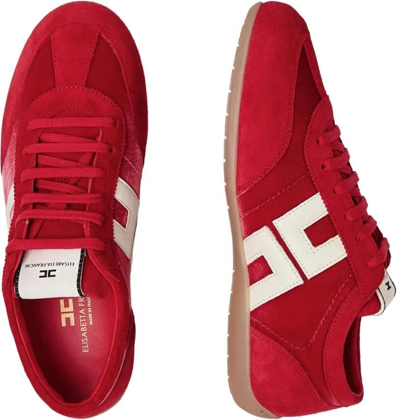 Elisabetta Franchi logo-patch suede sneakers Rood - Foto 2
