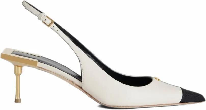Elisabetta Franchi nappa slingback shoes Beige