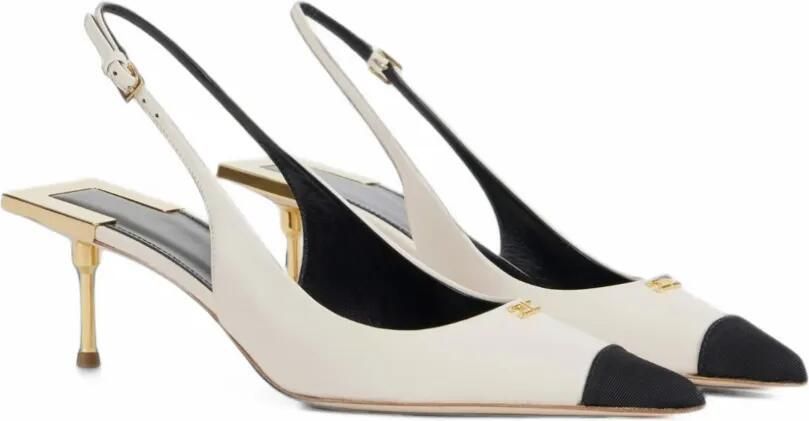 Elisabetta Franchi nappa slingback shoes Beige - Foto 3