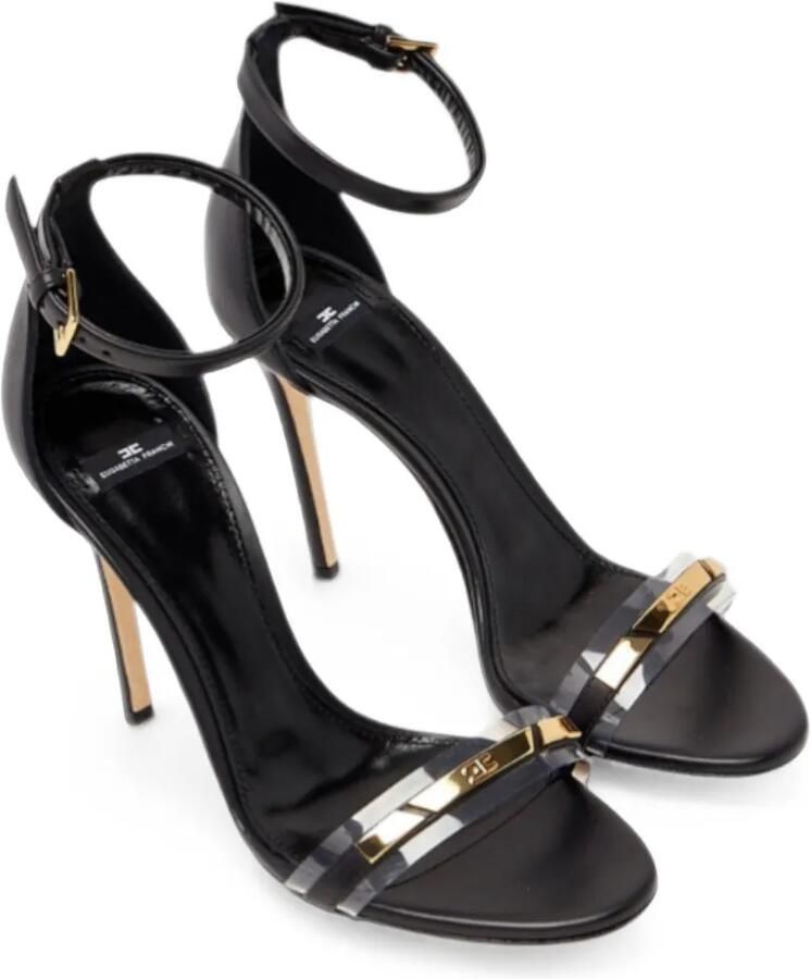 Elisabetta Franchi Sandalen met gespbandje en logo-plakkaat Zwart - Foto 3