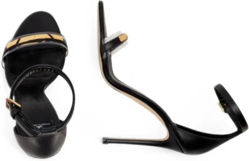 Elisabetta Franchi Sandalen met gespbandje en logo-plakkaat Zwart - Foto 5