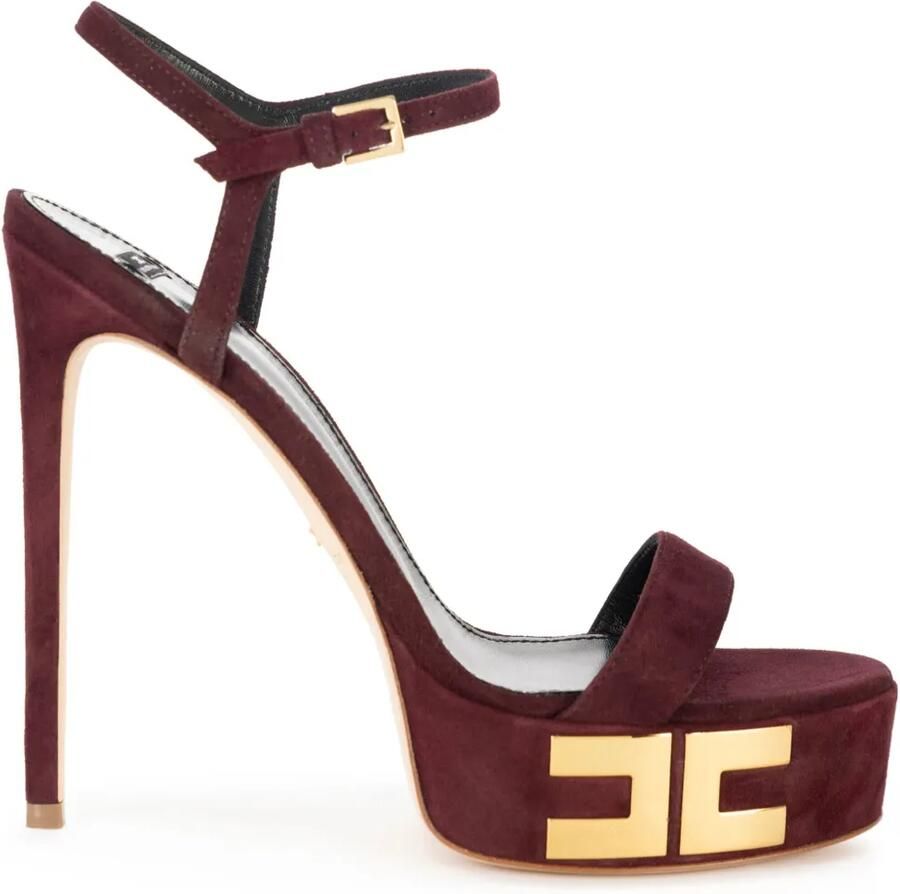 Elisabetta Franchi Sandalen met plateauzool Rood