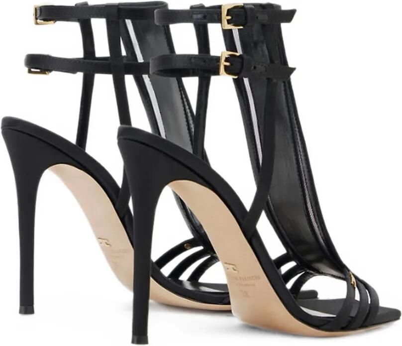 Elisabetta Franchi Sandalen met tulen inzetstuk en gespen Zwart - Foto 3