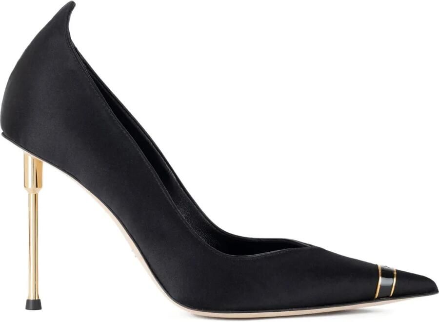 Elisabetta Franchi Satijnen pumps met puntige neus Zwart