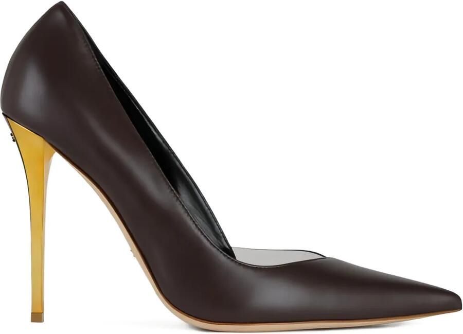 Elisabetta Franchi Scherpe pumps met uitgesneden detail Bruin