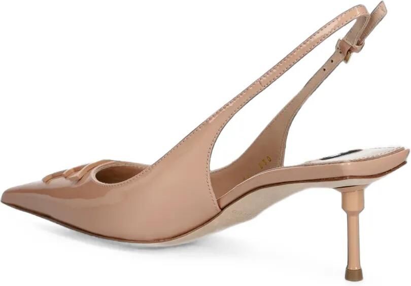 Elisabetta Franchi Slingback pumps met logoplakkaat Beige - Foto 3