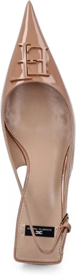 Elisabetta Franchi Slingback pumps met logoplakkaat Beige - Foto 4
