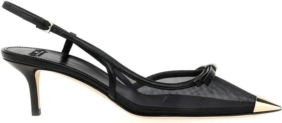 Elisabetta Franchi Slingback pumps met mesh Zwart
