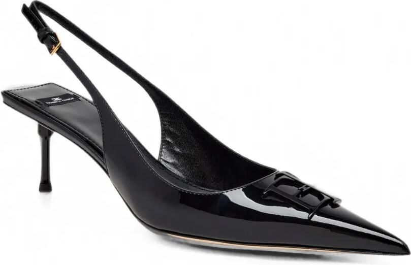 Elisabetta Franchi Slingback schoenen van lakleer Zwart - Foto 5
