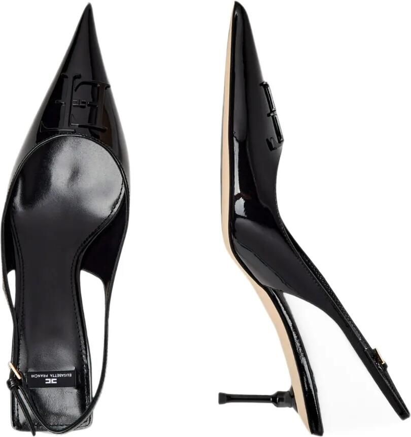 Elisabetta Franchi Slingback schoenen van lakleer Zwart - Foto 2