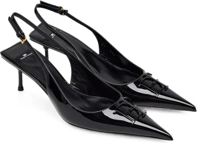 Elisabetta Franchi Slingback schoenen van lakleer Zwart - Foto 3