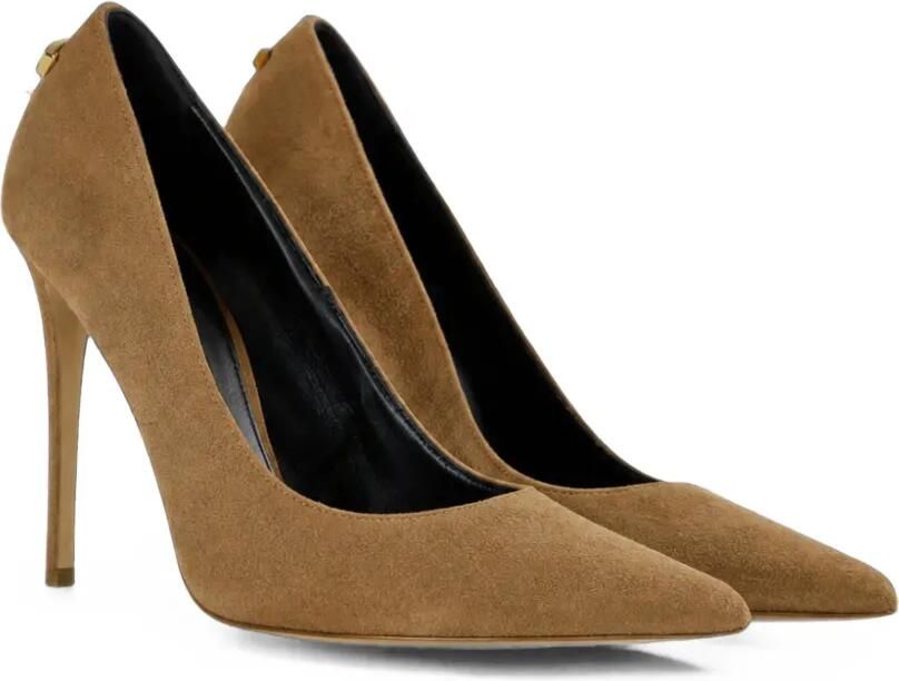 Elisabetta Franchi Suède pumps met logo Bruin - Foto 3