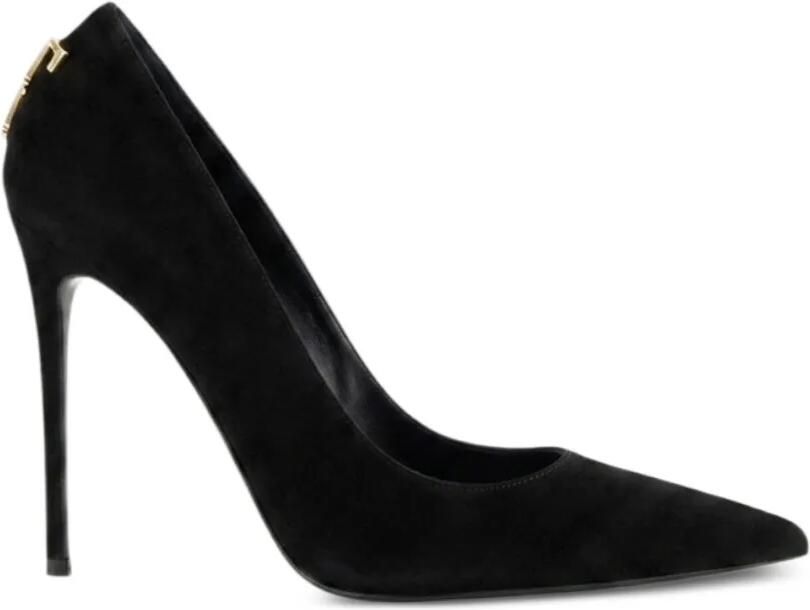 Elisabetta Franchi Suède pumps met logo Zwart
