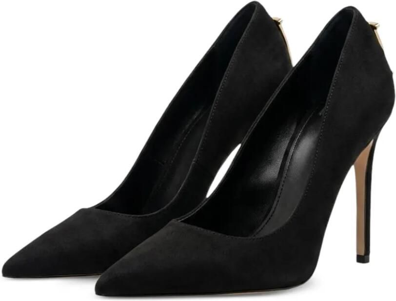Elisabetta Franchi Suède pumps met logo Zwart - Foto 5