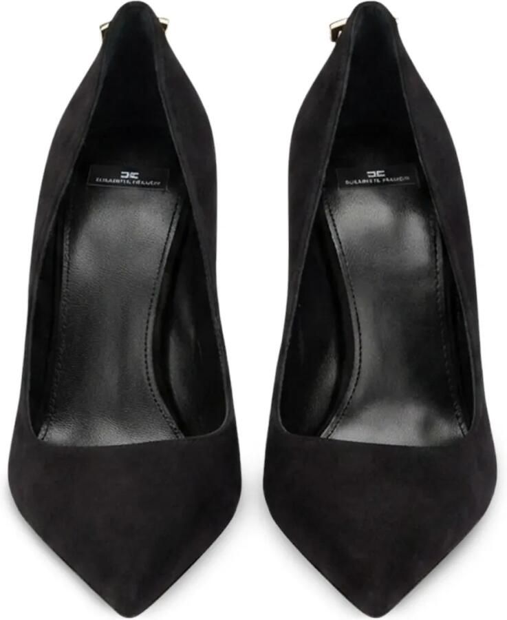 Elisabetta Franchi Suède pumps met logo Zwart - Foto 3