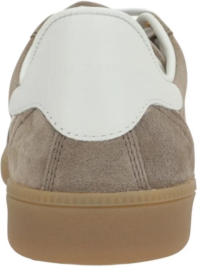 Elisabetta Franchi Suède sneakers met logo Beige