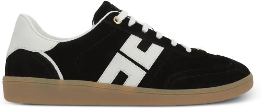 Elisabetta Franchi Suède sneakers met logo Zwart