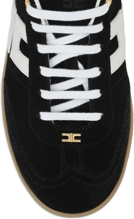 Elisabetta Franchi Suède sneakers met logo Zwart - Foto 3