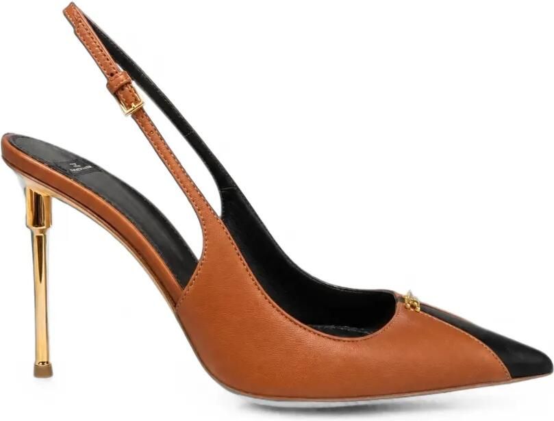 Elisabetta Franchi Tweekleurige slingback pumps Bruin