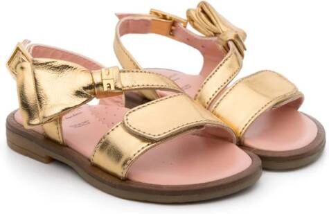 Elisabetta Franchi La Mia Bambina bow-detailing metallic sandals Goud