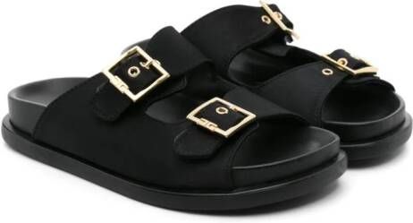 Elisabetta Franchi La Mia Bambina Satijnen slippers Zwart