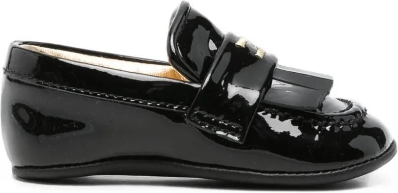 Elisabetta Franchi La Mia Bambina Ballerina's met franje Zwart