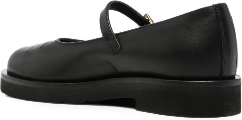 Elisabetta Franchi La Mia Bambina Ballerina's met gespbandje en logo-reliëf Zwart - Foto 2