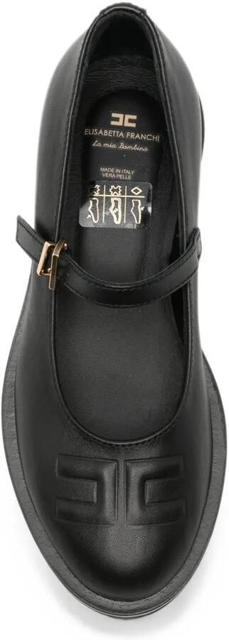 Elisabetta Franchi La Mia Bambina Ballerina's met gespbandje en logo-reliëf Zwart - Foto 3