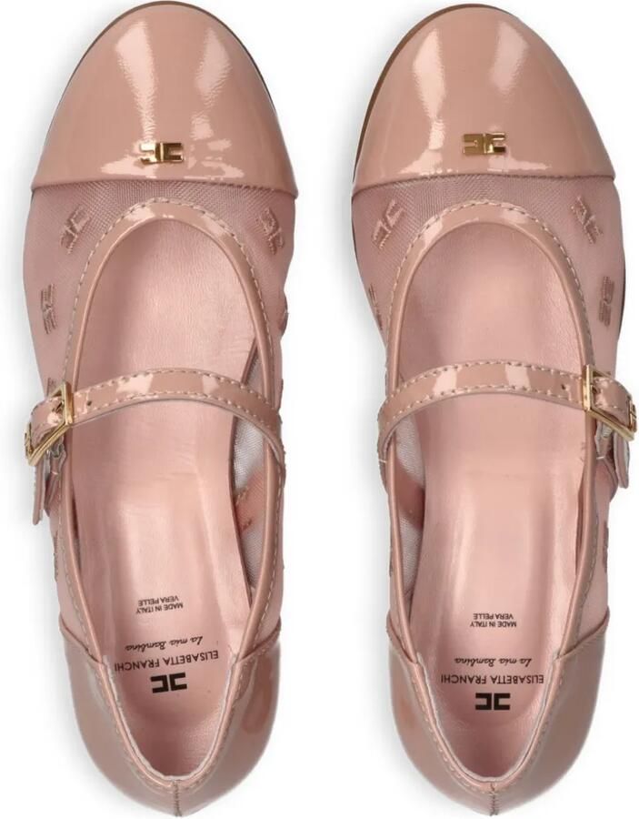 Elisabetta Franchi La Mia Bambina Ballerina's met gespdetail Beige - Foto 2
