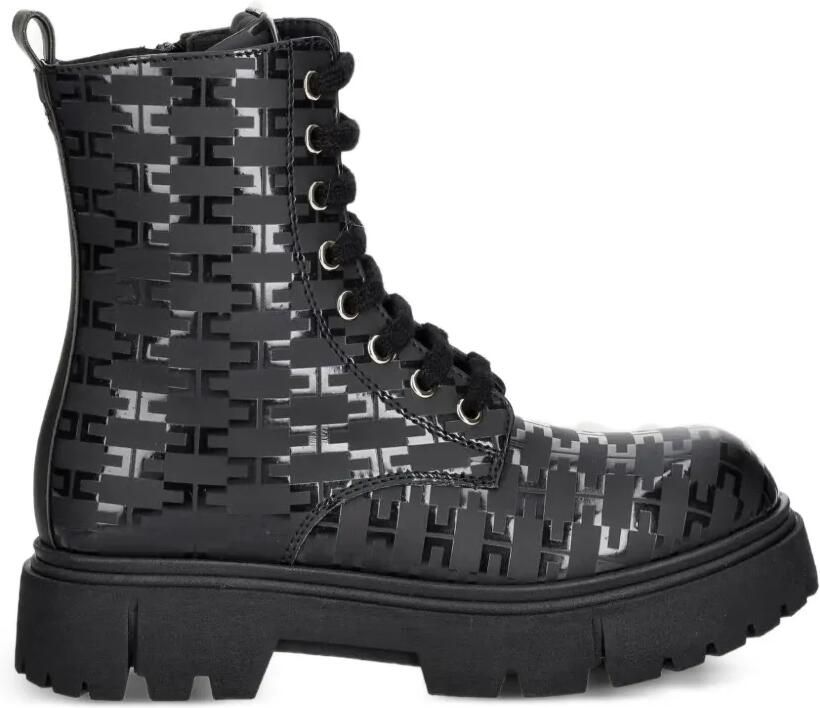 Elisabetta Franchi La Mia Bambina Chunky laarzen met monogram-print Zwart - Foto 3