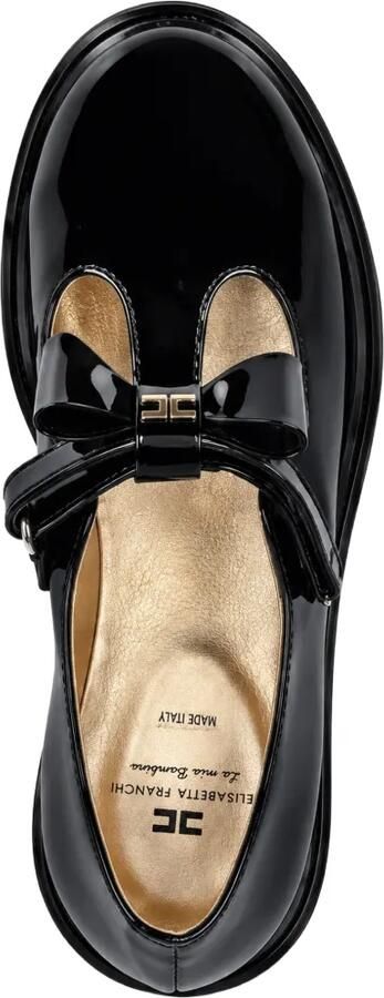 Elisabetta Franchi La Mia Bambina Lakleren ballerina's met strik-detail Zwart - Foto 3
