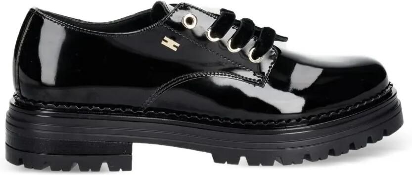 Elisabetta Franchi La Mia Bambina Lakleren schoenen met chunky zool Zwart - Foto 3