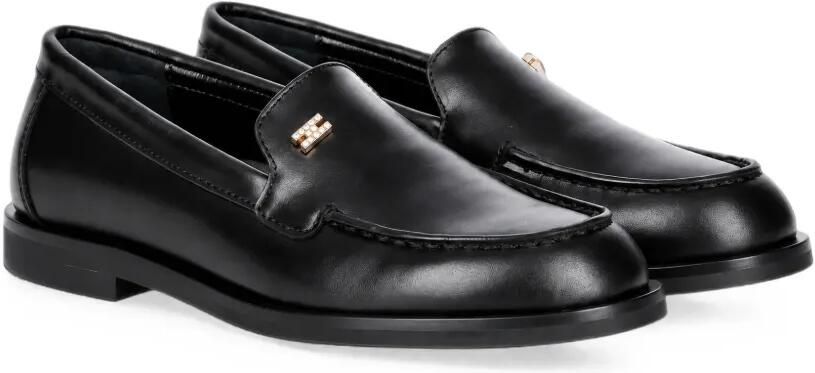 Elisabetta Franchi La Mia Bambina Leren loafers Zwart