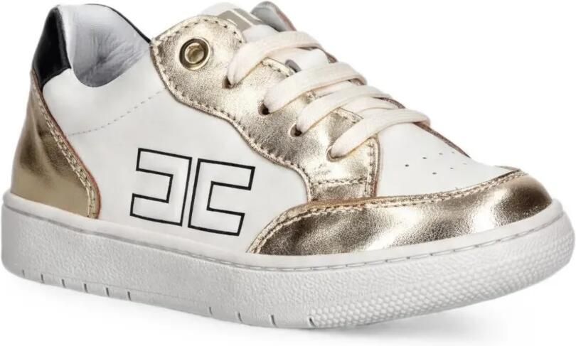 Elisabetta Franchi La Mia Bambina Leren sneakers Wit