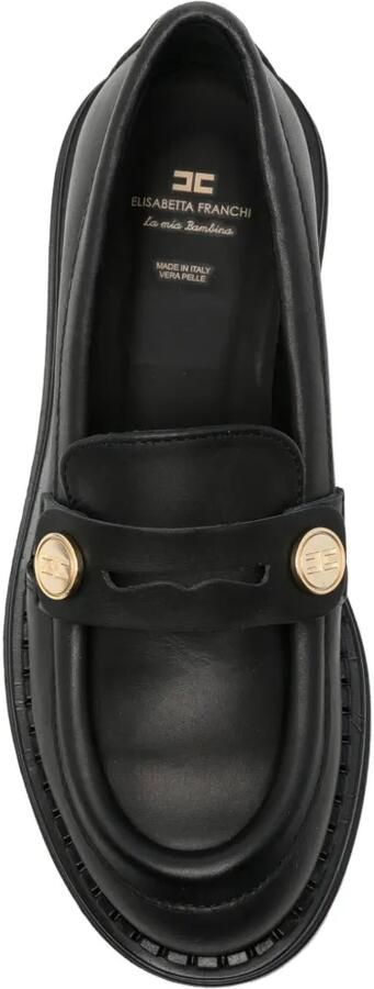 Elisabetta Franchi La Mia Bambina Loafers met logo-plakkaat Zwart - Foto 3