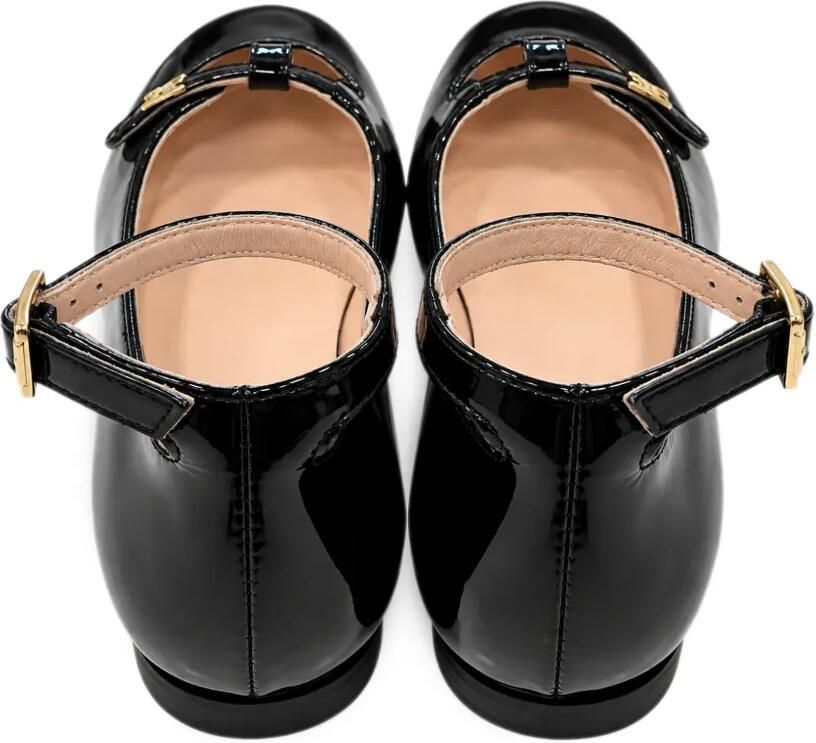 Elisabetta Franchi La Mia Bambina logo-plaque patent-leather ballet flats Zwart - Foto 2