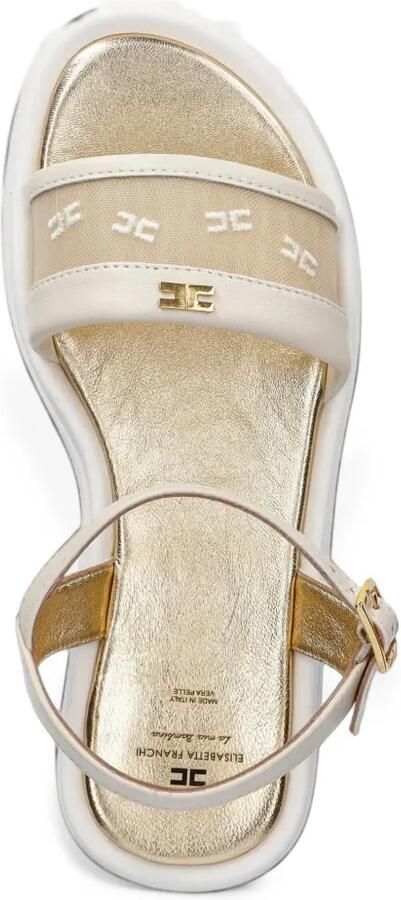 Elisabetta Franchi La Mia Bambina Sandalen met logobandje Beige - Foto 2