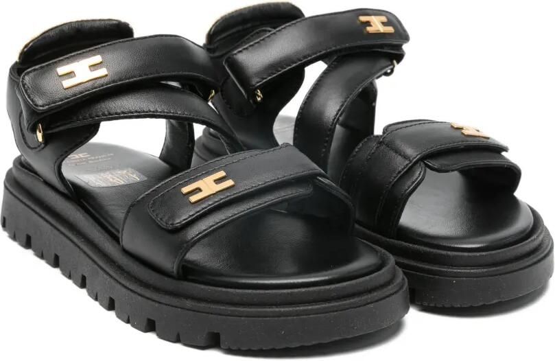 Elisabetta Franchi La Mia Bambina Sandalen met logodetail Zwart