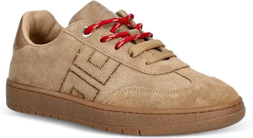 Elisabetta Franchi La Mia Bambina Sneakers met geborduurd logo Bruin