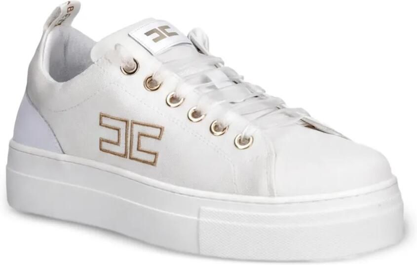 Elisabetta Franchi La Mia Bambina Sneakers met logo Wit